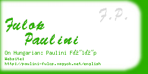 fulop paulini business card